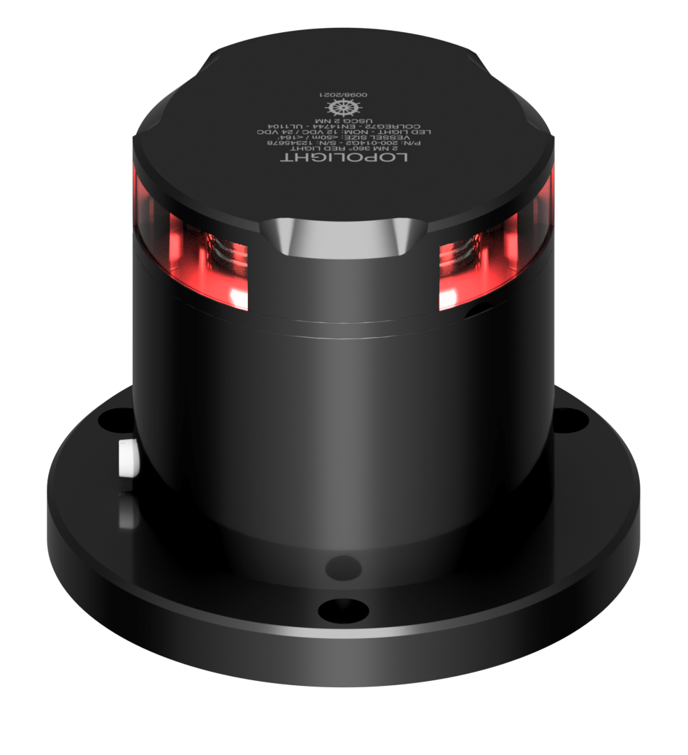 2nm 360° Red, hor. mnt, dimmable, black